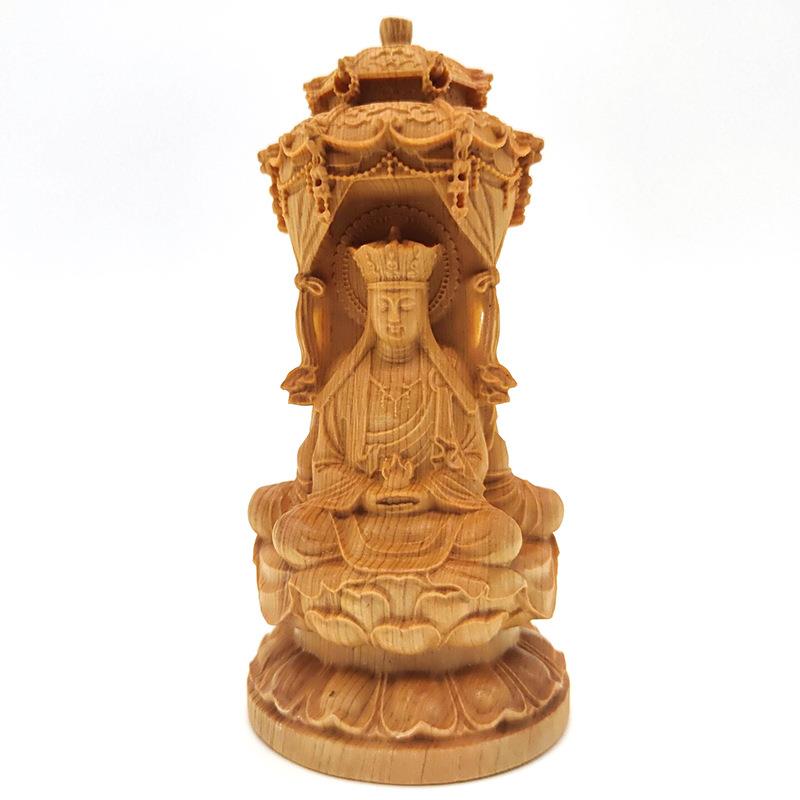 柏木三塔摆件艺规格10.5×5×5cm摆饰手把件圣客XM-柏木厅装玄关