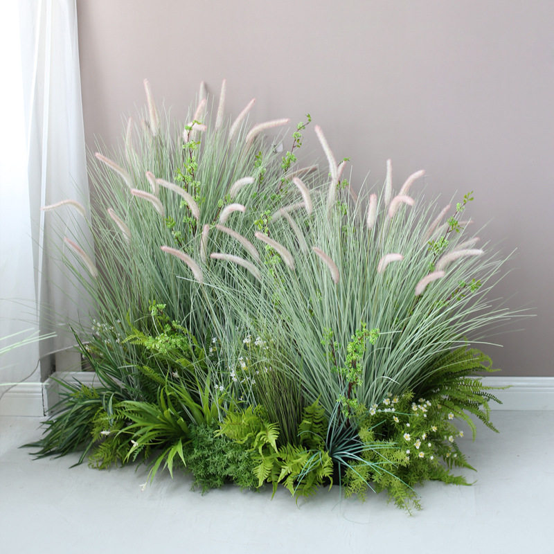 网红大型仿真芦苇草庭院景观