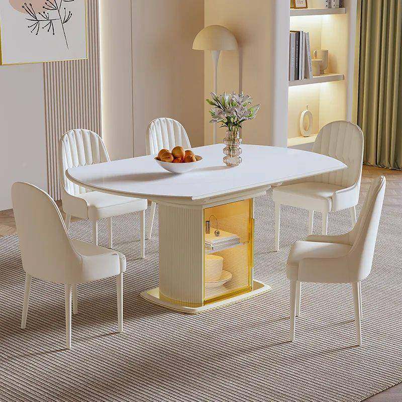 奶油风木岩白板餐桌色可伸缩方圆实两用储物449桌椅代现简约多功,电子/电工,接线端子,淘宝优惠券,粉丝福利购,淘宝优惠卷