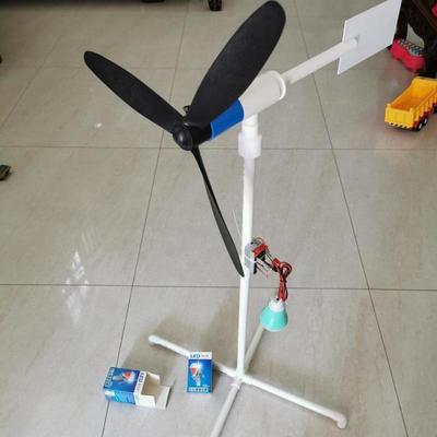 自制风力发电机风车三叶小型风能DIY围栏装饰风车旋转庭院氛围灯