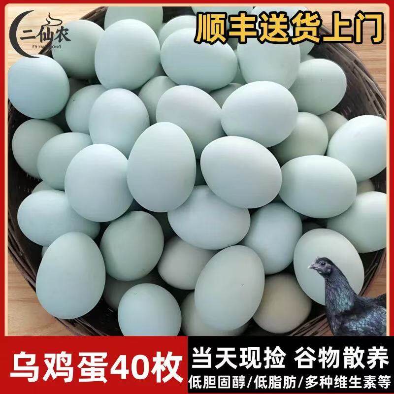 二仙农绿壳乌鸡蛋新鲜绿皮乌骨土鸡蛋正宗农家散养虫草谷物蛋整箱