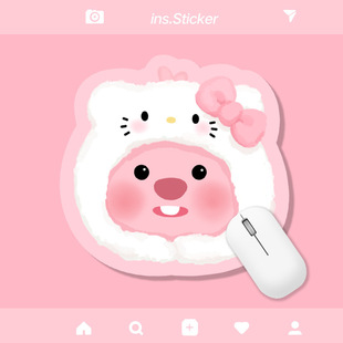 电脑桌垫办公用品键盘 卡通创意鼠标垫少女可爱小号垫防滑个性