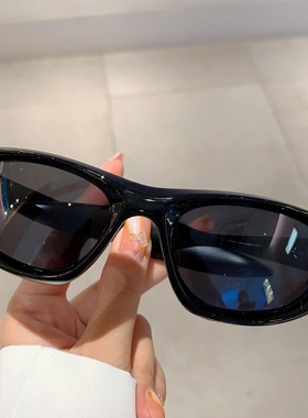 2025新款黑色太阳眼镜户外运动痞帅防晒墨镜近视Y2K男士骑行防风-