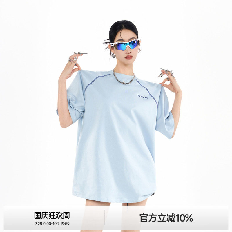 哈苏线圆领短袖T恤女夏季图片
