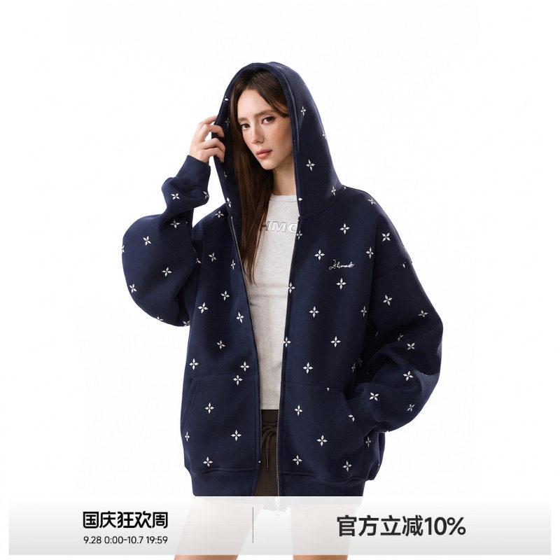 明星同款满印十字架外套图片