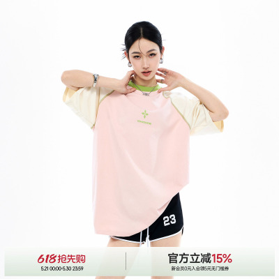 索罗娜哈苏线条纹短袖T恤女夏季