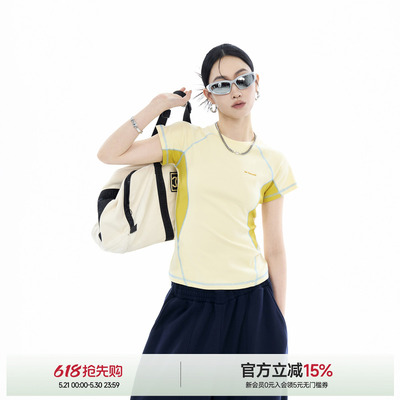 哈苏线撞色圆领短袖T恤女球服