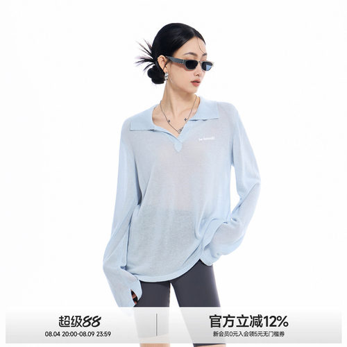 美式POLO领莱赛尔轻薄罩衫女