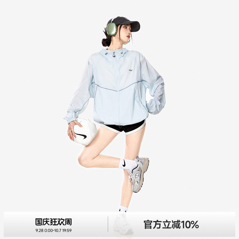 ICH MODE轻薄透气夏季百搭防晒衣女美式复古连帽防紫外线外套图片