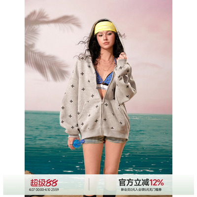 明星同款满印十字架外套