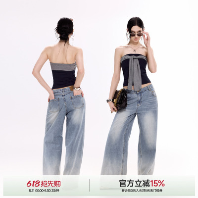 短款收腰绑带抹胸女夏季