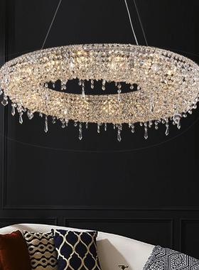 轻奢吧意水晶灯复式式楼别墅客厅样板间台前台餐厅81022酒店工程