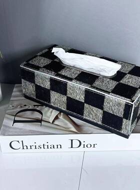 简客约现卧代轻HR5678奢灰色马毛纸巾盒室样房厅茶几餐桌桌面装饰