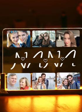 创意纪念品21221克力小夜灯UV彩照印片木质底座亚刻字小台摆灯件