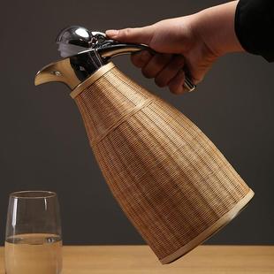 竹餐编热大水瓶容587量304不锈壶钢保温家用保温暖瓶厅酒店2升暖