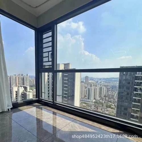 1一10桥铝可自选金落地平开推拉合隔音钢化玻断璃窗纱体封阳台包