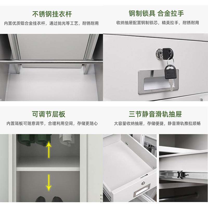 14款制式营具加厚带锁储物双层床钢制内务柜干部门卫双层床更衣柜