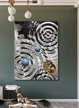 不锈钢CEY球水波装饰现简约纹画轻奢客厅卧代室玄关餐厅实物装饰