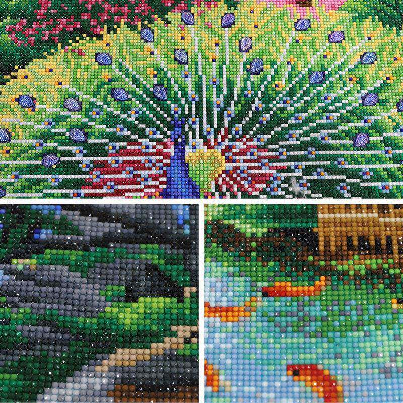 d钻石画0255满钻新2十字款绣客厅山水VJU风景流水生财点砖石贴画