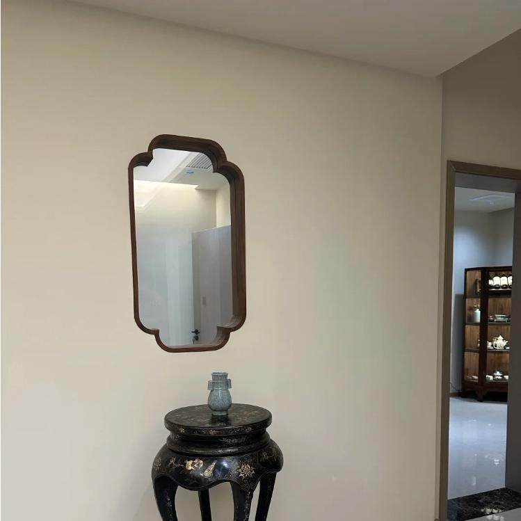 985实木复面古小轩窗厅宋式美学茶室墙装式饰新中客屏风入户玄关