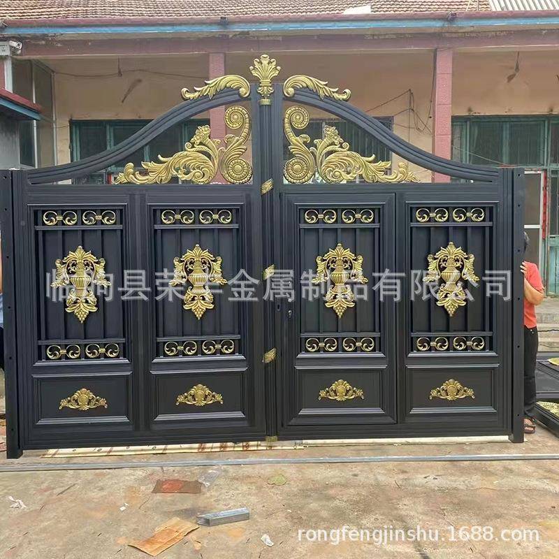别墅庭院铝合大门小区院墙艺大门平铝大844开入户大门新农村双金