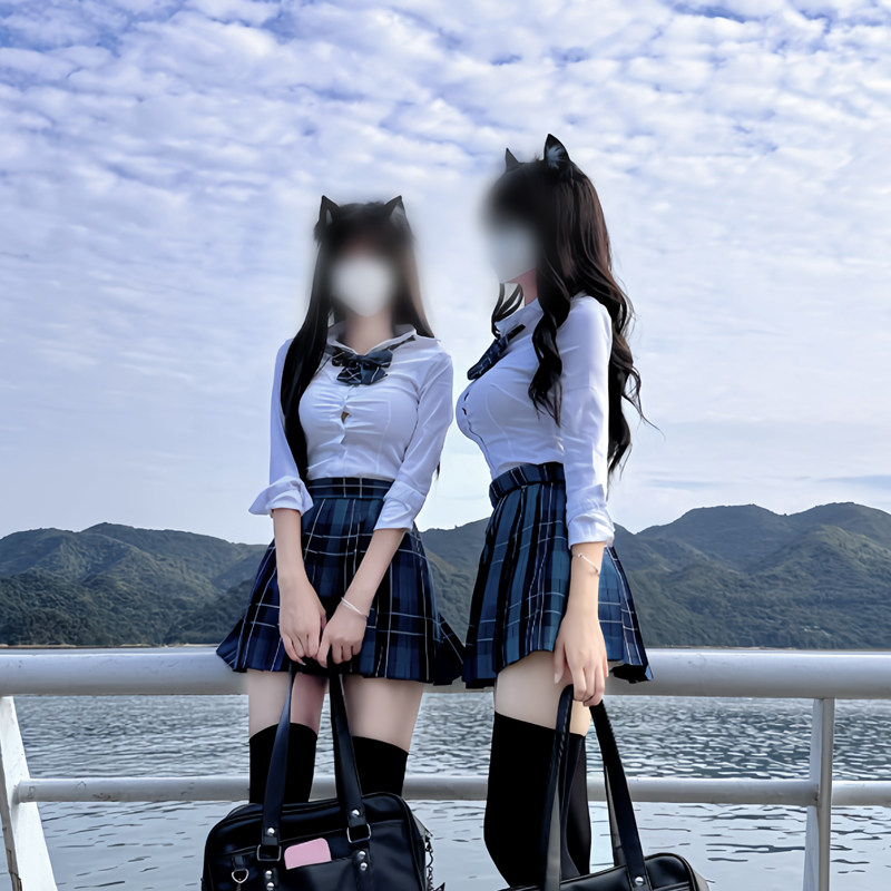 喵太格裙学院风高腰校供图片