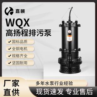 WQX高扬程排污泵大流量高扬程无堵塞潜水排污泵工程污水泵厂家