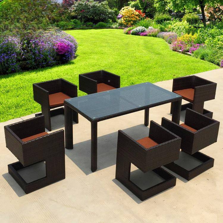 户外藤编桌椅22516院阳台合宿酒店室外休闲民简约藤庭编长桌椅子