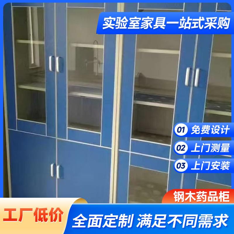 定制实验边台直供钢木药品柜资料实验室药品收纳柜化学仪器柜