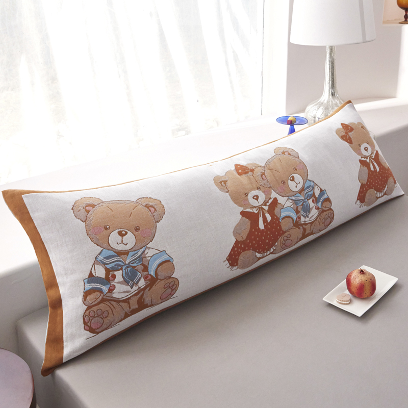 卡通可爱纯棉双人长枕套1.5m抱枕套加长全棉情侣枕芯内胆罩枕头套