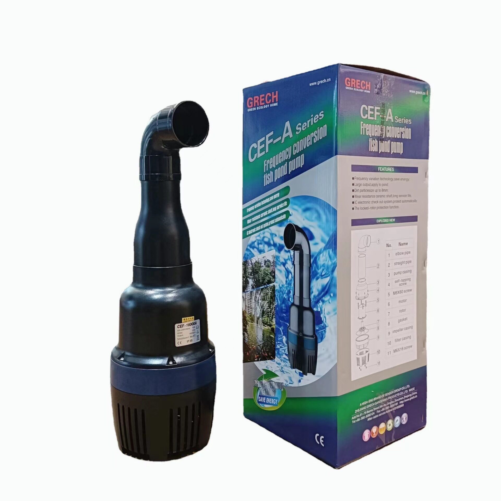 鱼池大流量鱼池水泵 循环过滤泵 变频潜水泵 锦鲤鱼池抽水烟斗泵