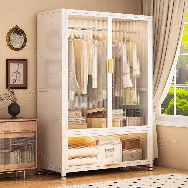 简易钢制衣柜落地现代简约