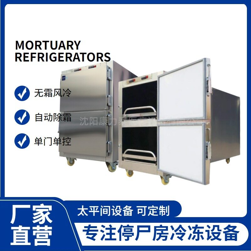 密码保护功能2具2开门尸体冷藏箱 太平间存尸冰柜 尸体标本存放柜
