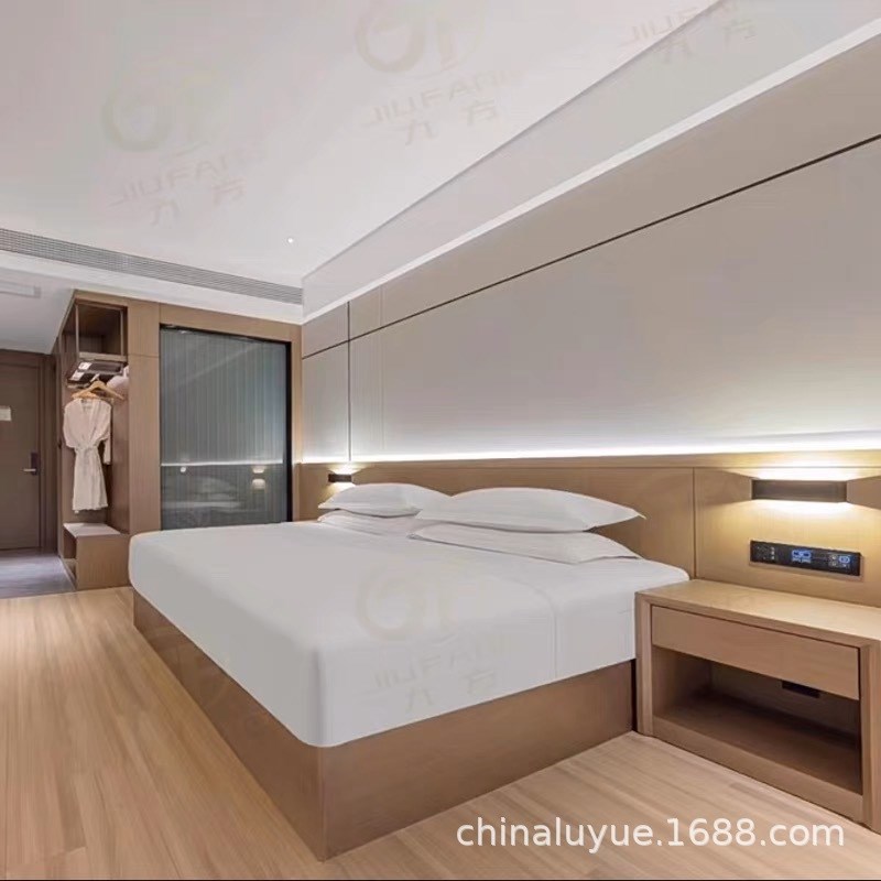 酒店专用工程套房民宿酒店宾馆家具床床头K柜公寓标间全套客房家