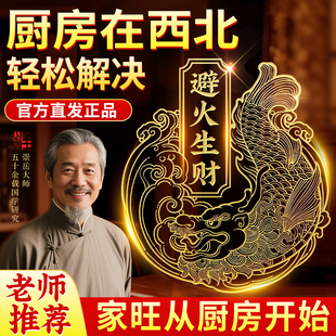 鸱吻摆件金属贴纸隐形开门见灶台解决西北厨房避火龙贴螭吻安忍水