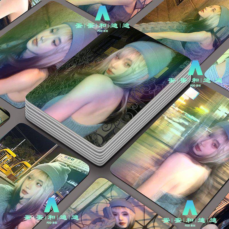鞠婧祎镭射小卡55张1盒双面覆膜小卡周边拍立得卡三寸LOMO卡圆角