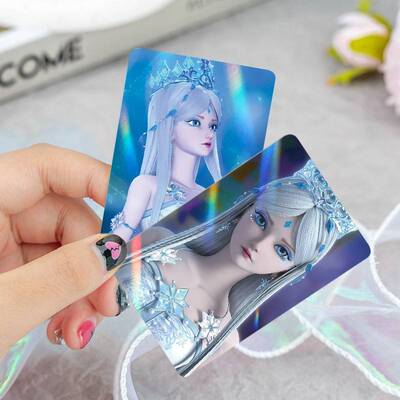 叶罗丽冰公主小卡周边55张镭射自印银尘卡片非官方白光莹LOMO卡