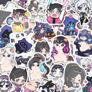 120张无畏契约贴纸可爱Q版瓦罗兰特暮蝶二次元周边贴画装饰手账