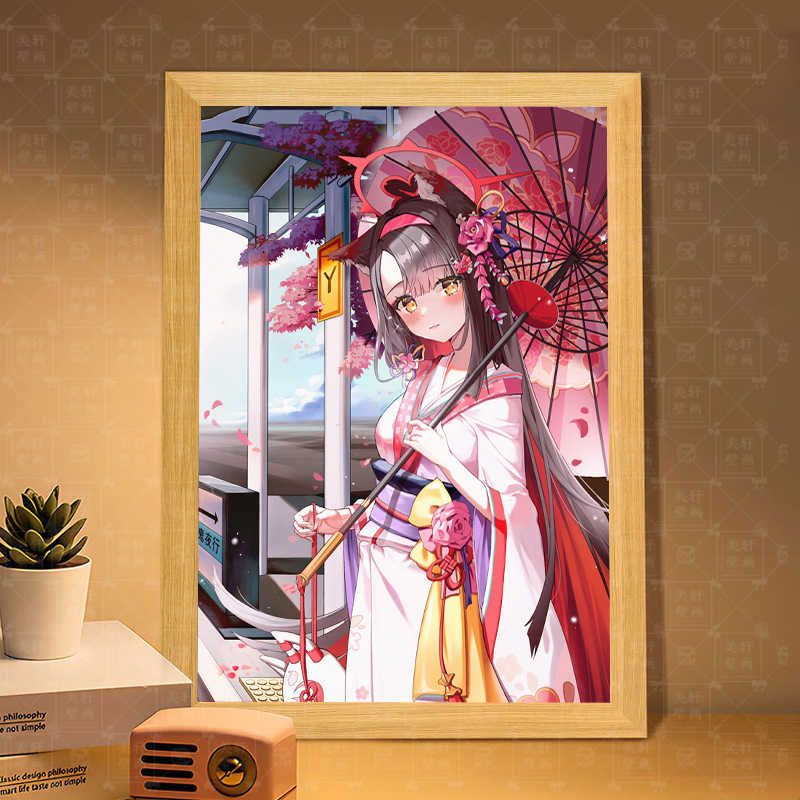 蔚蓝档案狐坂若藻周边灯光画蓝牙动漫挂件/文具