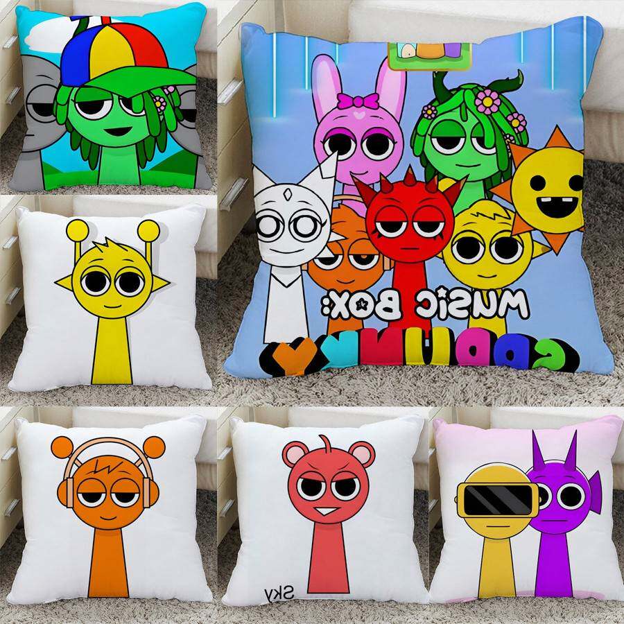 sprunki游戏周边抱枕节奏盒子枕头图片diy制作西蒙小粉沙发靠垫