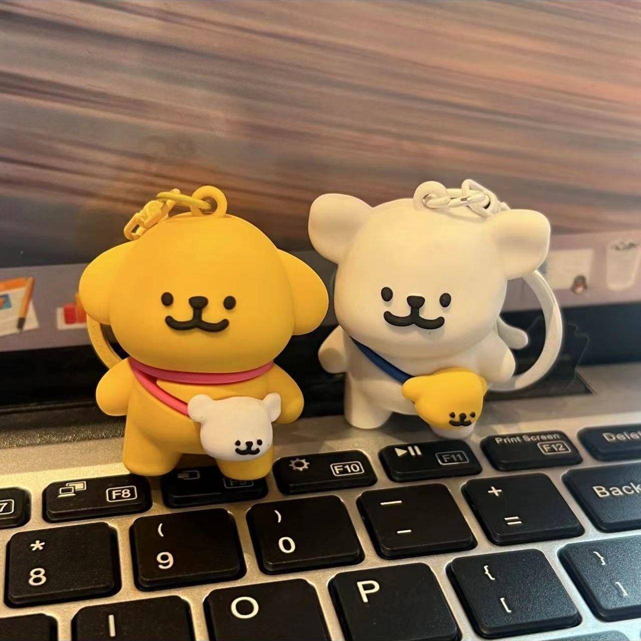 线条小狗磁吸挂件情侣可爱同款线条解压小狗磁吸卡通钥匙扣挂件小