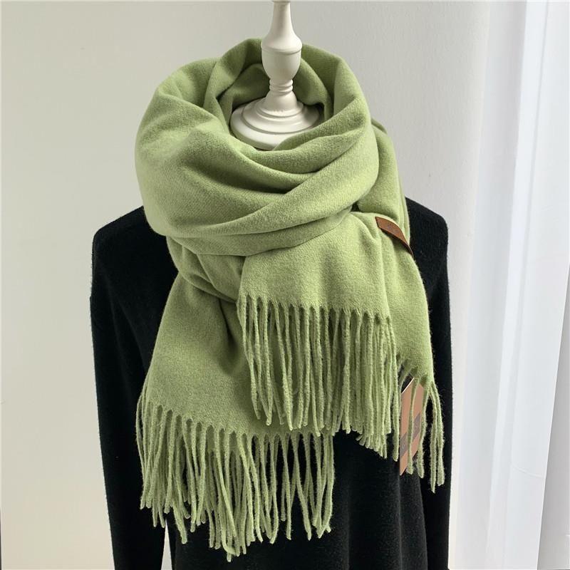 COS日向翔阳围巾女日系冬季绿色仿羊绒学生保暖两用加厚围脖kgym