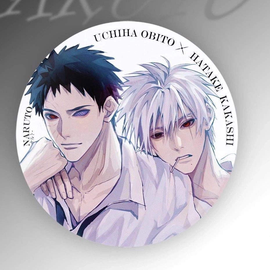 适用自制火影忍者亮膜带土卡卡西带卡挂件收藏送人胸针徽章谷子二