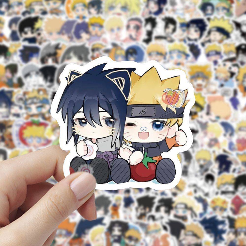 300张Q版佐鸣贴纸火影忍者鸣人佐助卡通动漫可爱角色周边手账贴画