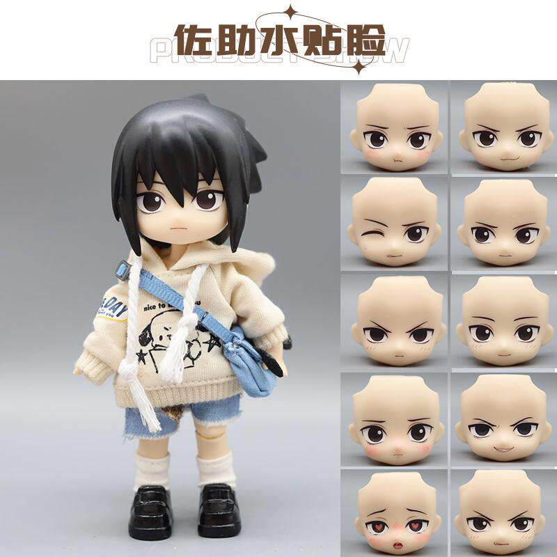 新款佐助水贴脸gsc现货ob11成品猫猫眼diy可爱前脸火影忍者自制水