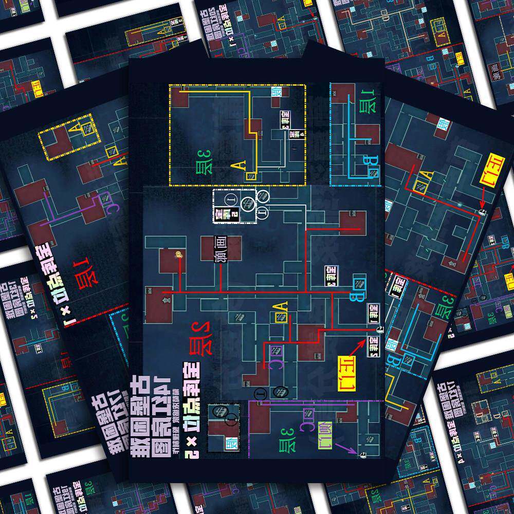 36张蛋仔派对寻宝地图贴纸热门游戏赌徒惊魂寻宝队地图攻略贴画