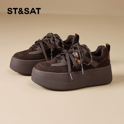 星期六德训鞋女2025冬季新款女鞋女款爆款鞋子增高加绒阿甘鞋板鞋