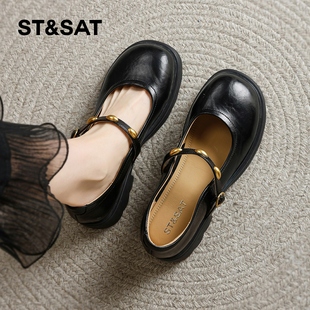 星期六玛丽珍鞋女冬2025冬季新款女鞋女款爆款真皮法式单鞋小皮鞋