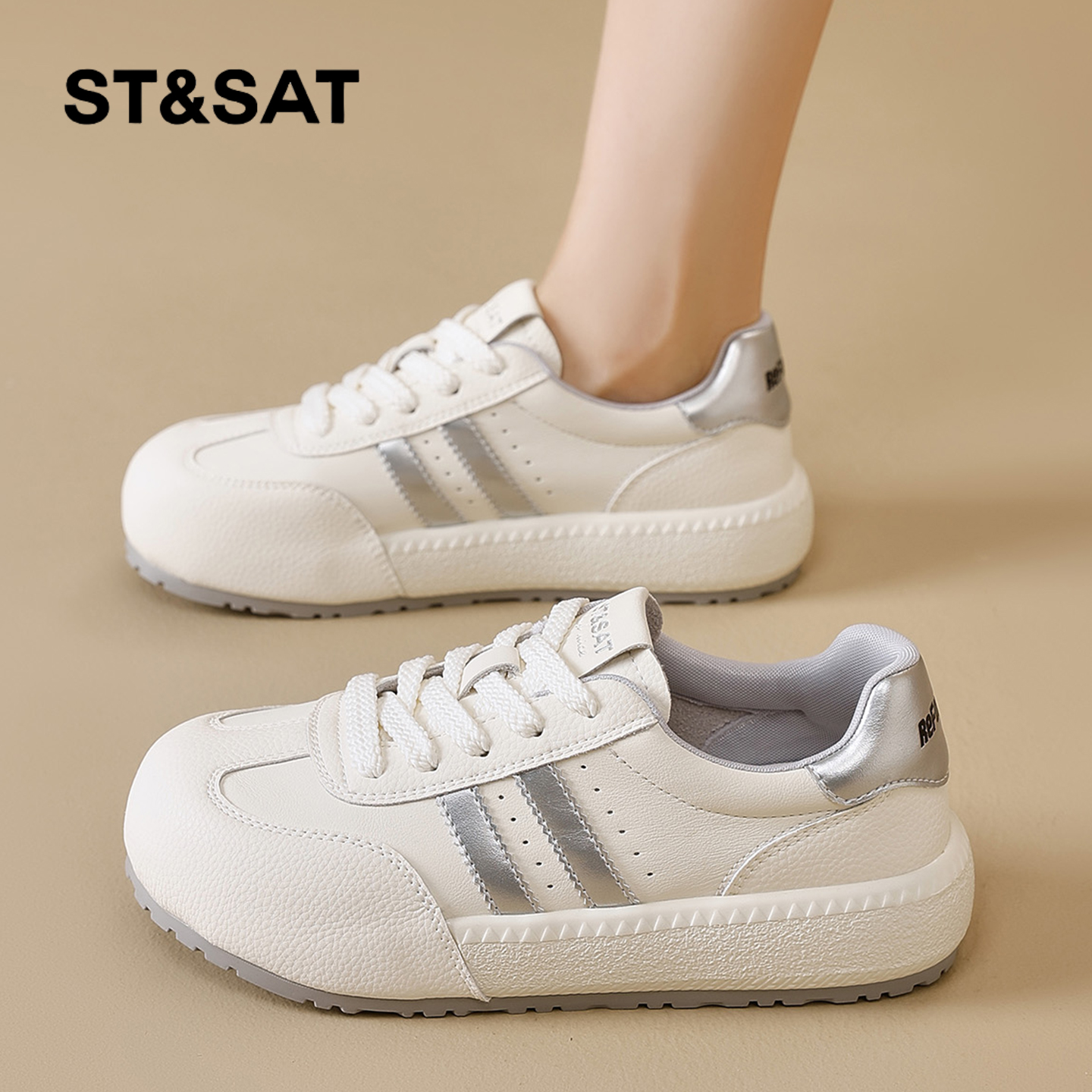 星期六时尚气质白色白鞋百搭超火