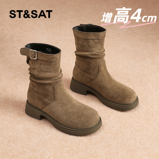 靴子短靴厚底女士时装 星期六马丁靴女2025冬季 爆款 女靴女款 靴 新款